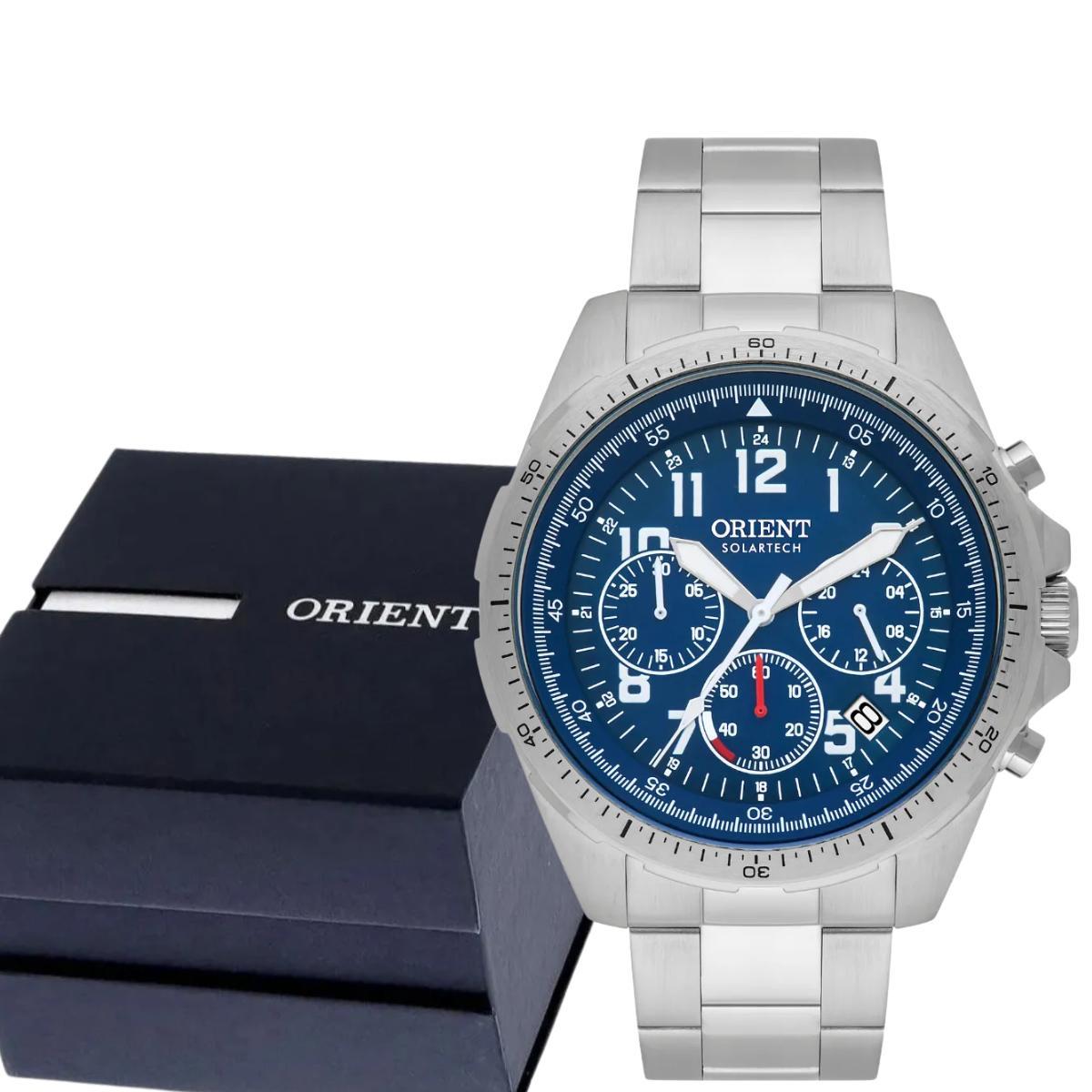 Relógio Masculino Orient Prata Ponteiros Branco MBSSC261D2SX