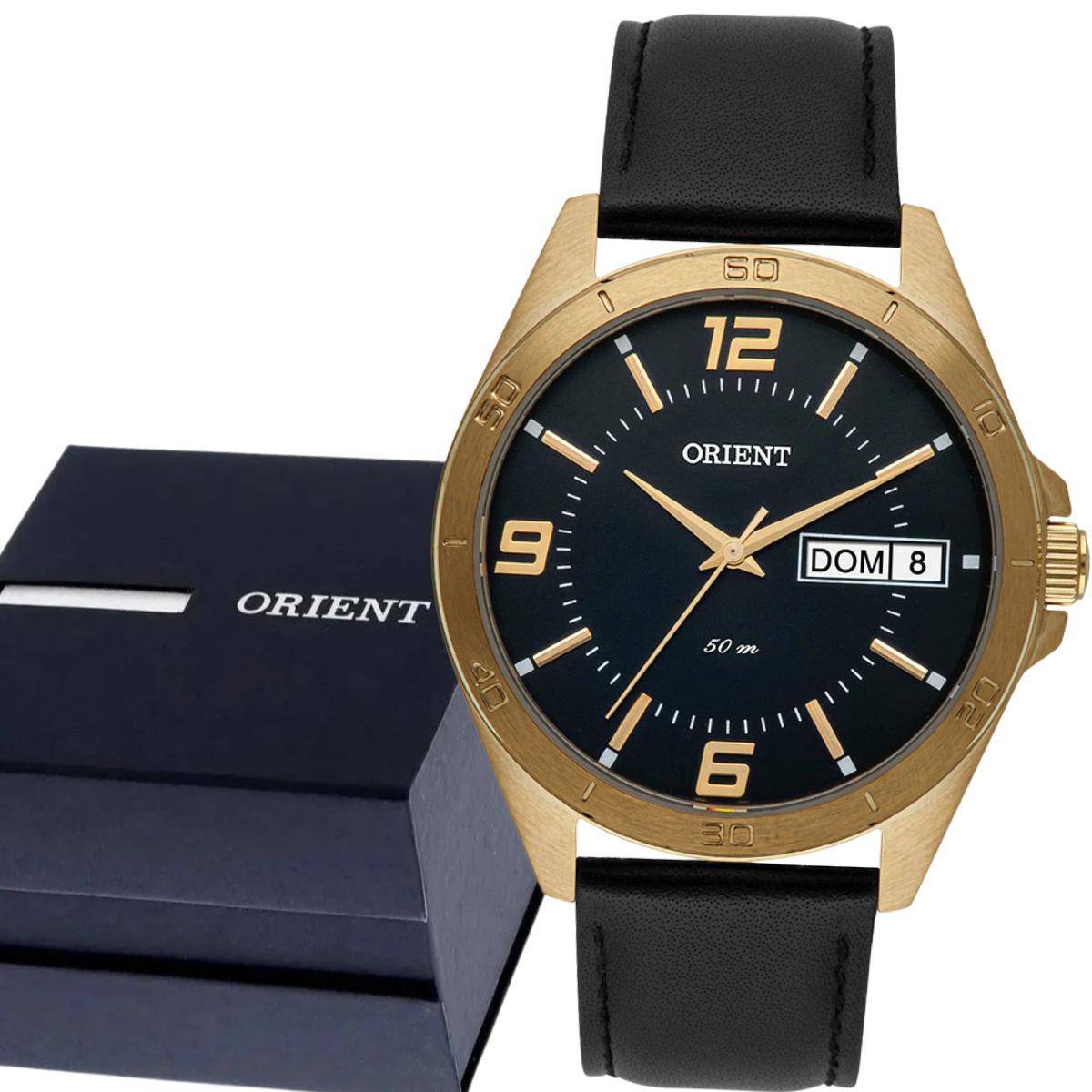 RELÓGIO MASCULINO ORIENT COURO MGSC2002P2PX