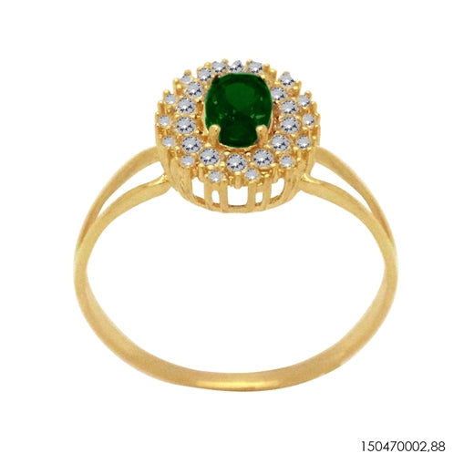 Anel Chuveiro Cravejado Ouro 18k