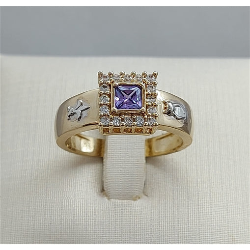 Anel de Formatura Letras com Zirconia Ouro 18k
